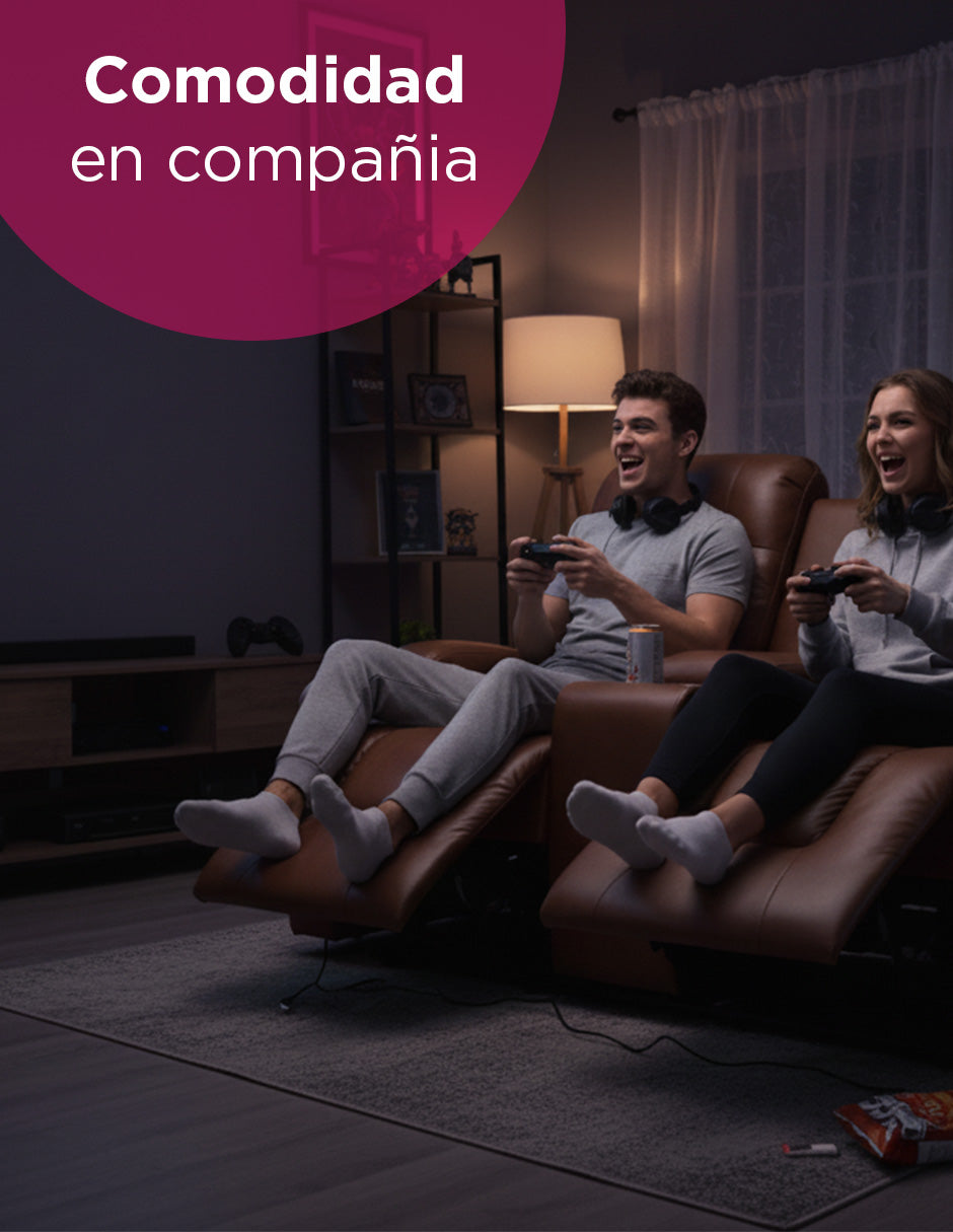 Sofá Reposet 2 Asientos Reclinable Portavasos Cine Bayona