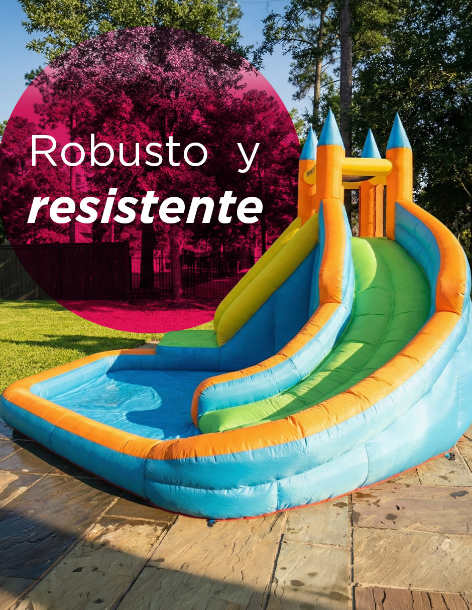 Inflable de Alberca Acuático con Resbaladilla Jungla