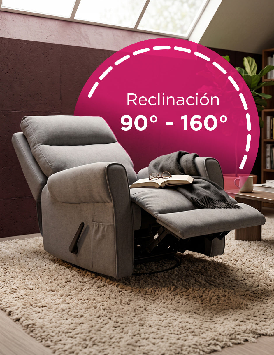 Sillón Reclinable Giratorio Basculante Versalles Gris