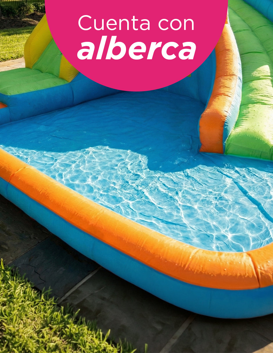 Inflable de Alberca Acuático con Resbaladilla Jungla
