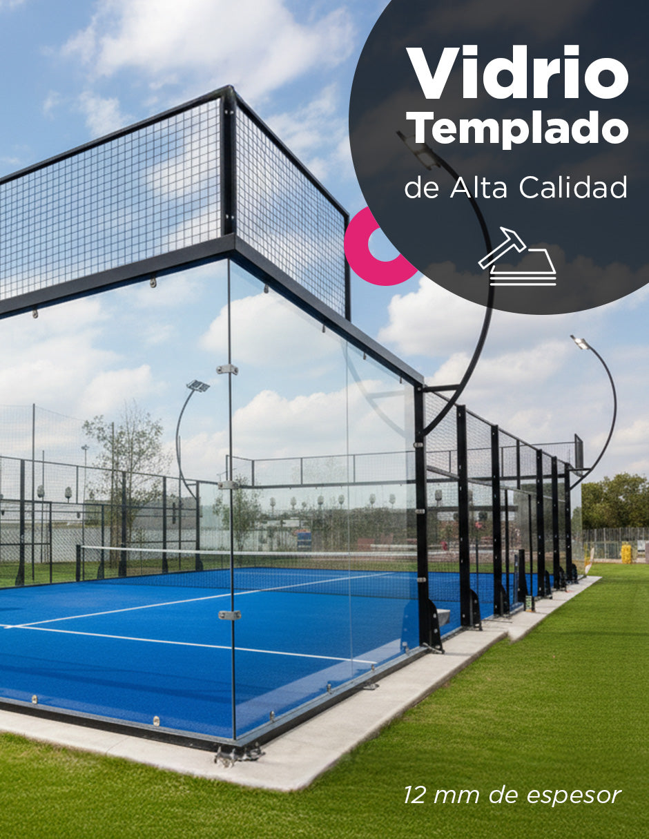 Cancha Padel Panoramica Vidrio 12mm Electrostatica Atp Padel