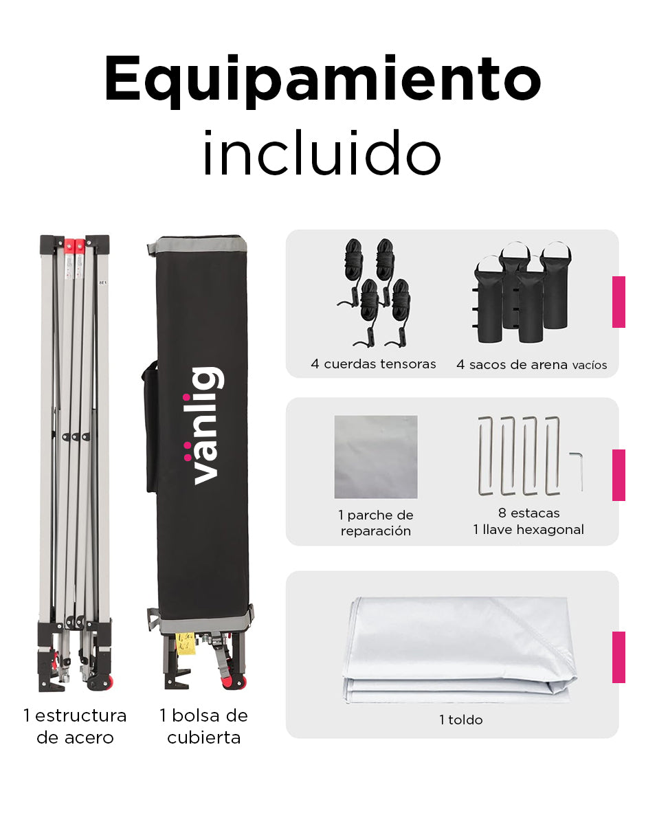 Toldo Plegable 3X3 King Shade Blanco