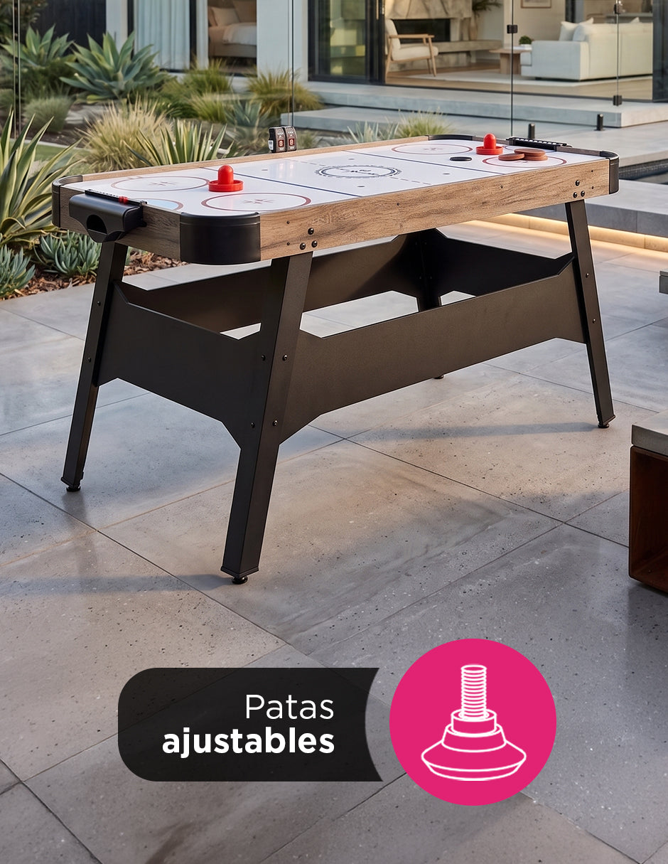 Mesa de Hockey de Aire 137 x 68cm Crosby Vanlig Blanco con Marcador LED y Accesorios