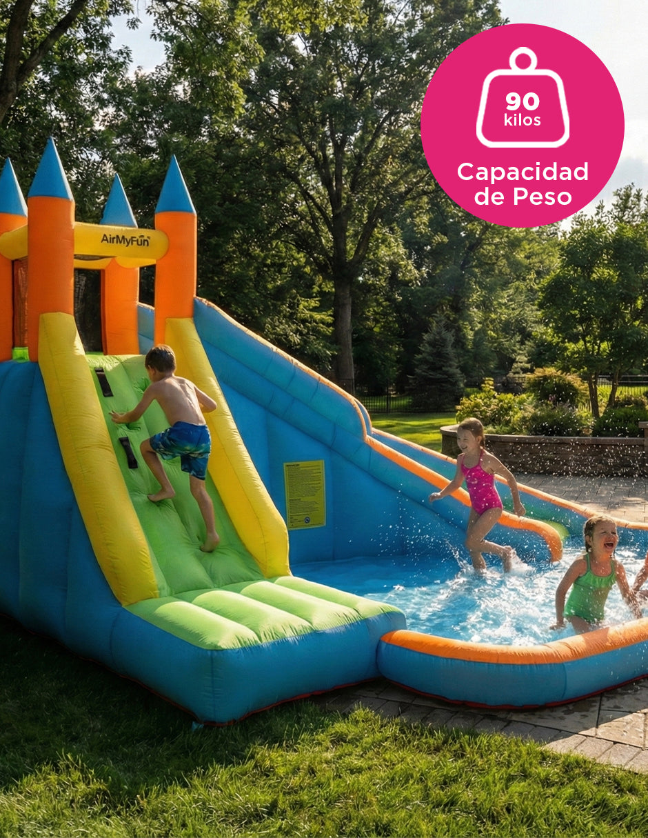 Inflable de Alberca Acuático con Resbaladilla Jungla