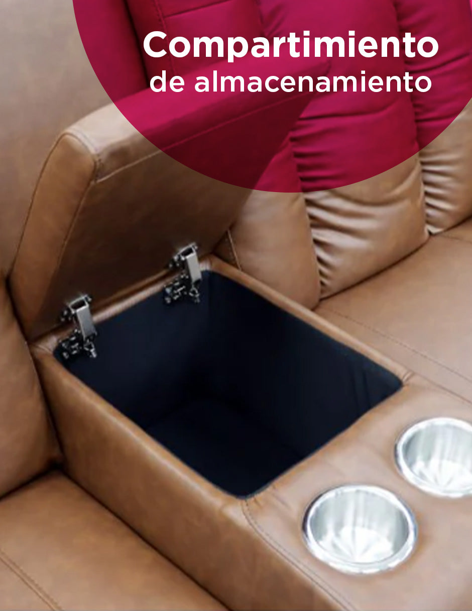 Sofá Reposet 2 Asientos Reclinable Portavasos Cine Bayona