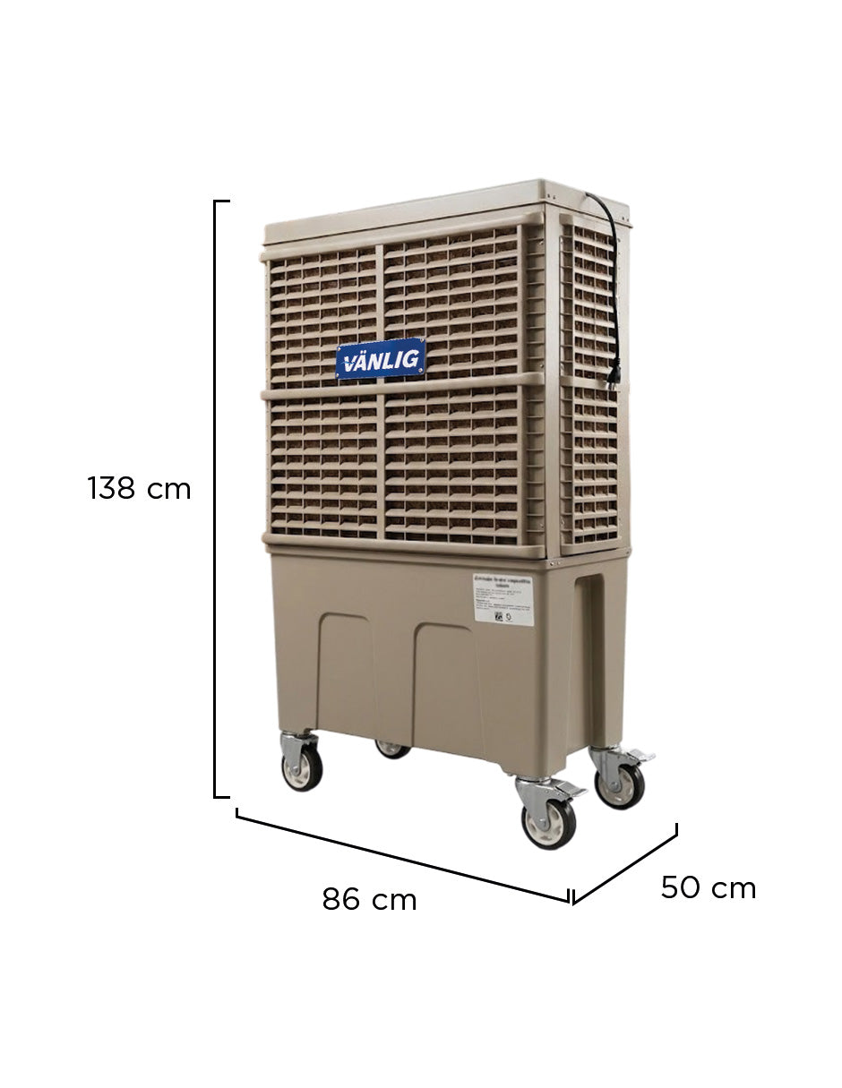 Enfriador Evaporativo Industrial Portátil Vostok Vanlig 120L Beige con Ruedas