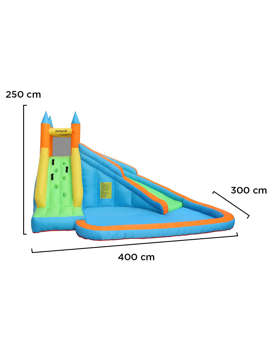 Inflable de Alberca Acuático con Resbaladilla Jungla