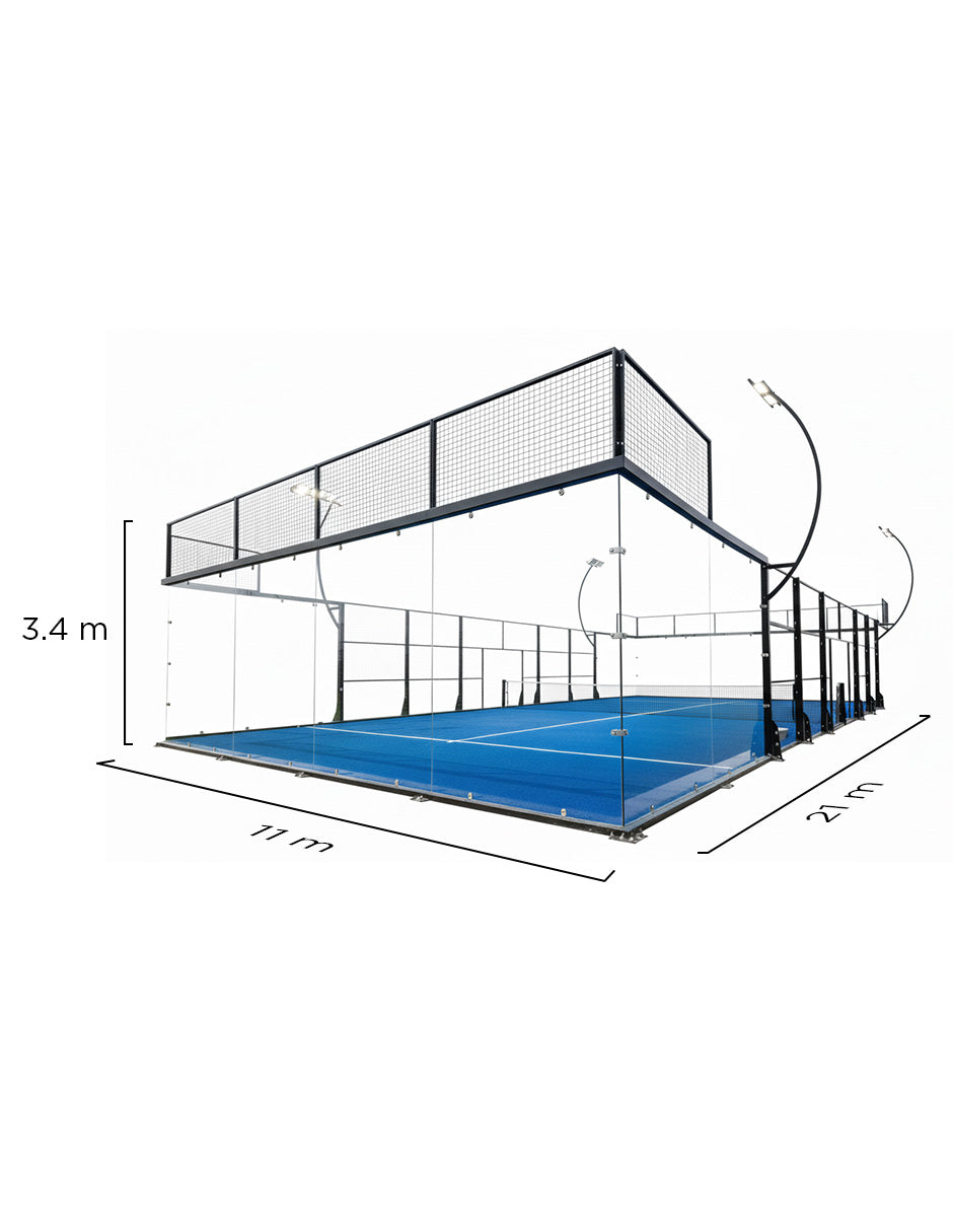 Cancha Padel Panoramica Vidrio 12mm Electrostatica Atp Padel