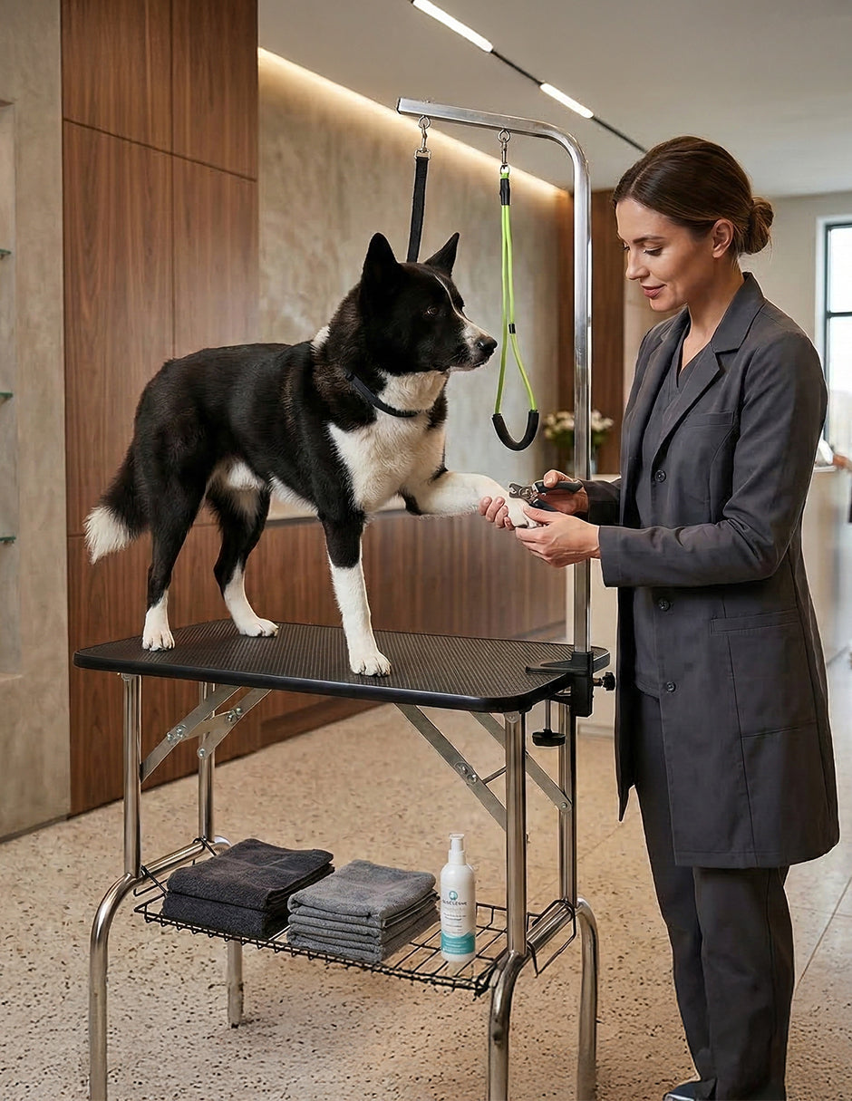 Mesa para Grooming Karelian Profesional Vanlig Para Razas Pequeñas- Estructura Reforzada de Hierro y Diseño Plegable