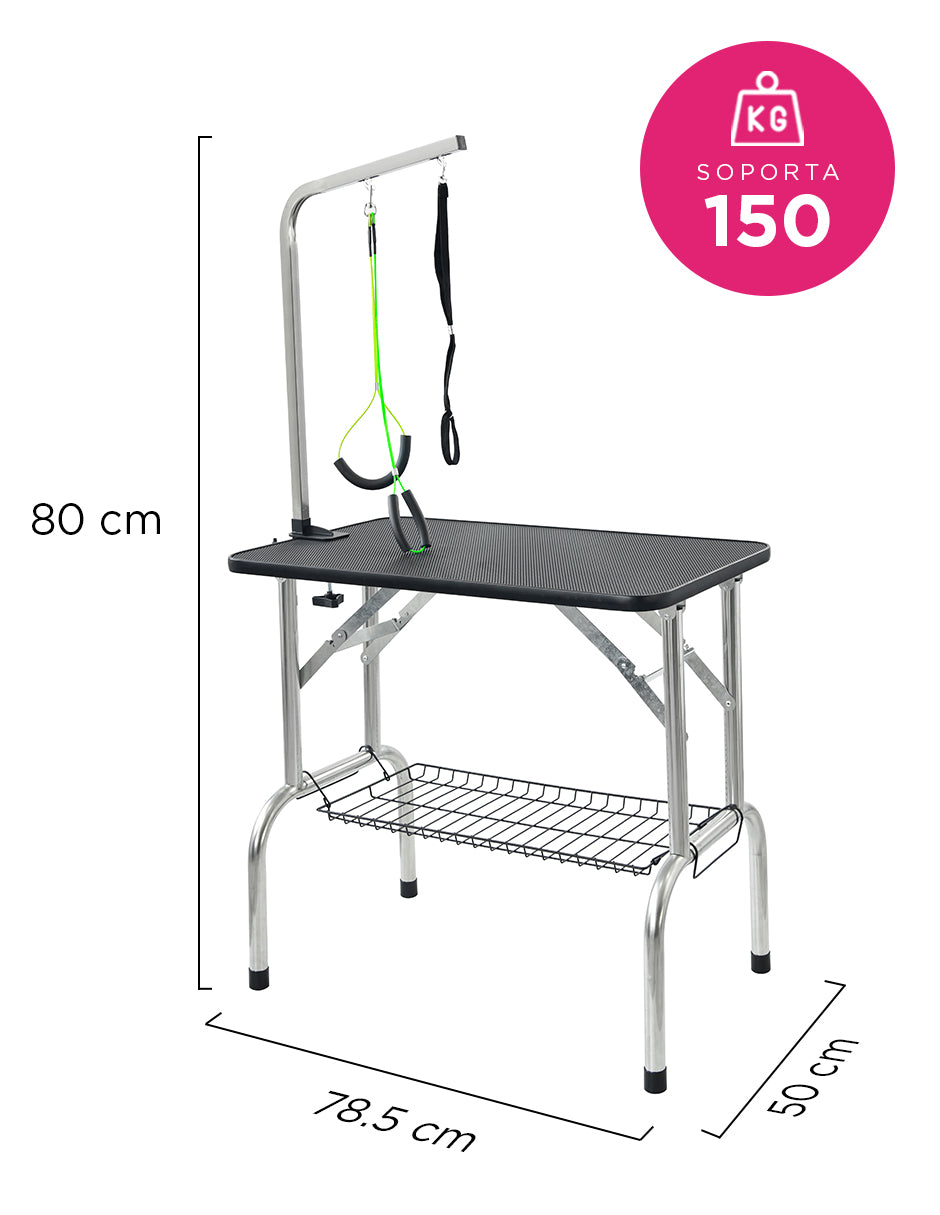 Mesa para Grooming Karelian Profesional Vanlig Para Razas Pequeñas- Estructura Reforzada de Hierro y Diseño Plegable