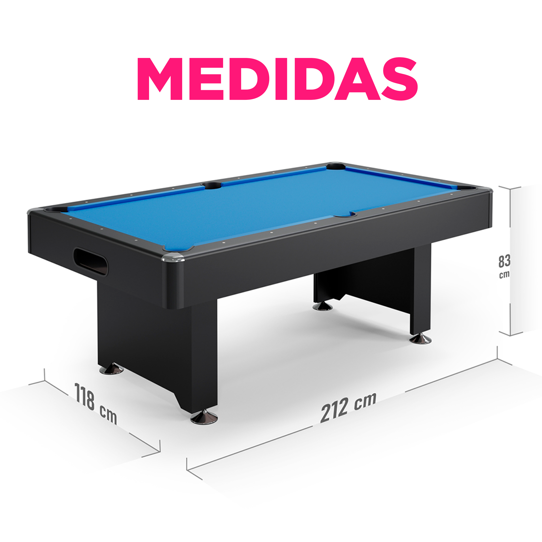 MESA DE BILLAR AMERICANO Y COMEDOR PANEL AZUL