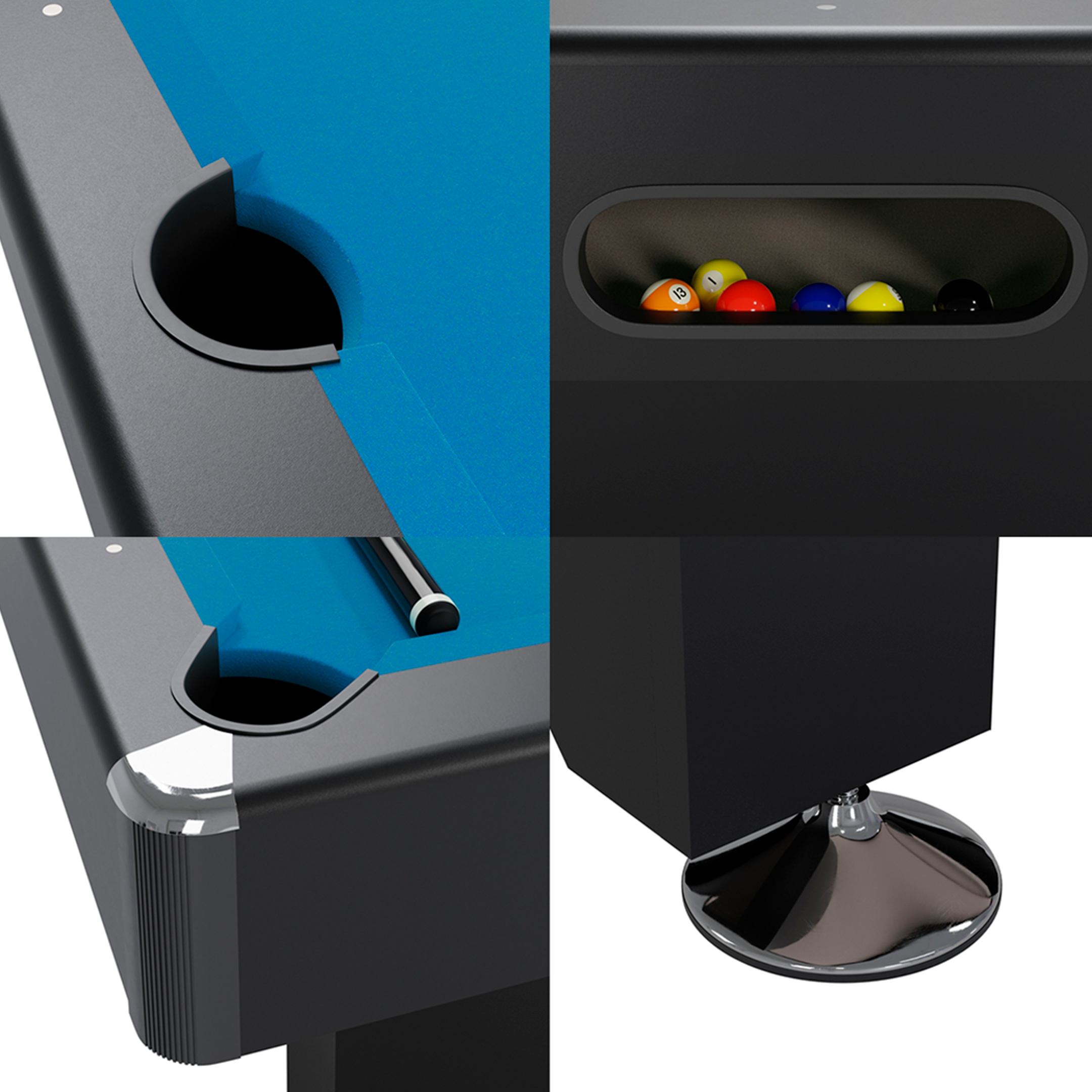 MESA DE BILLAR AMERICANO Y COMEDOR PANEL AZUL