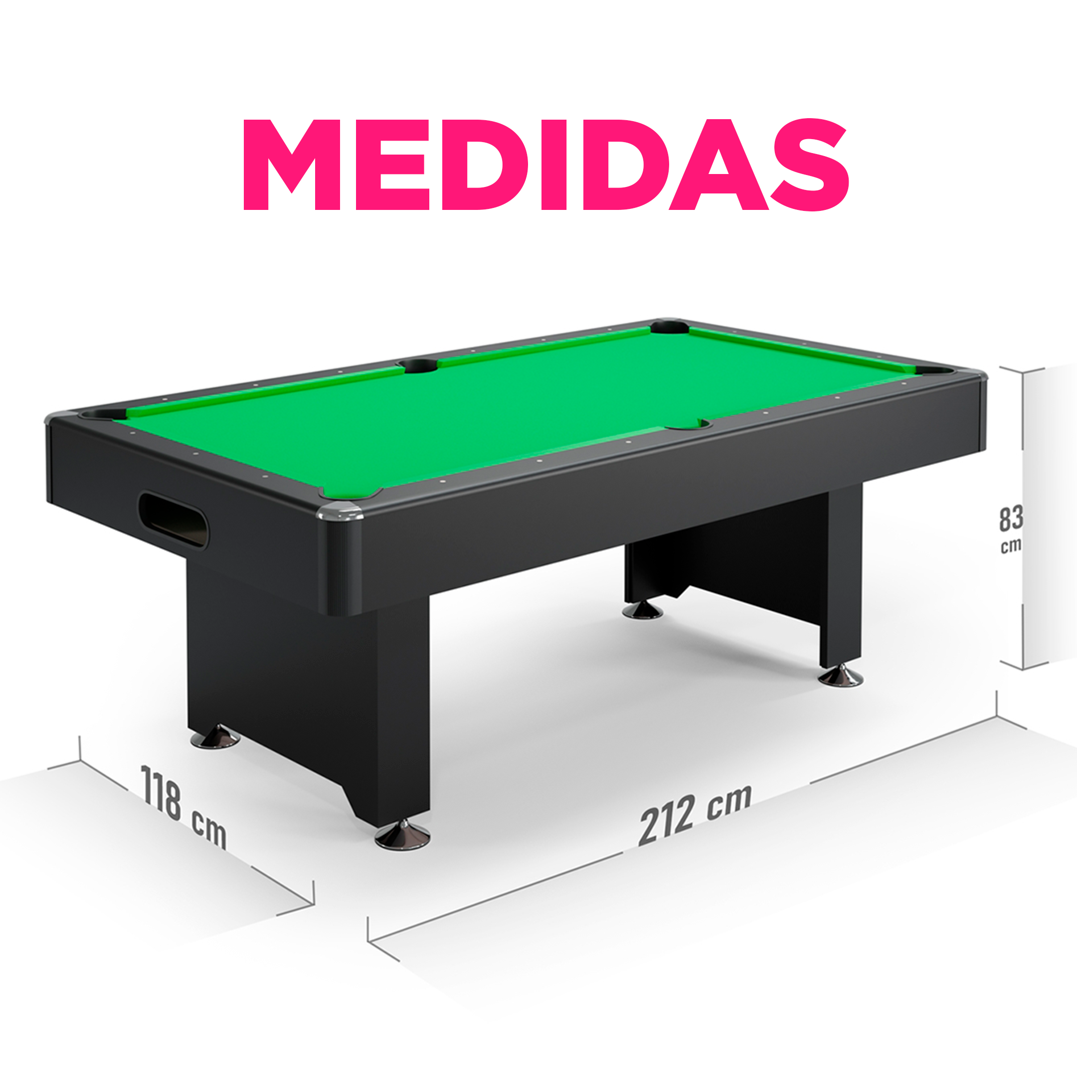 MESA DE BILLAR AMERICANO Y COMEDOR PANEL VERDE