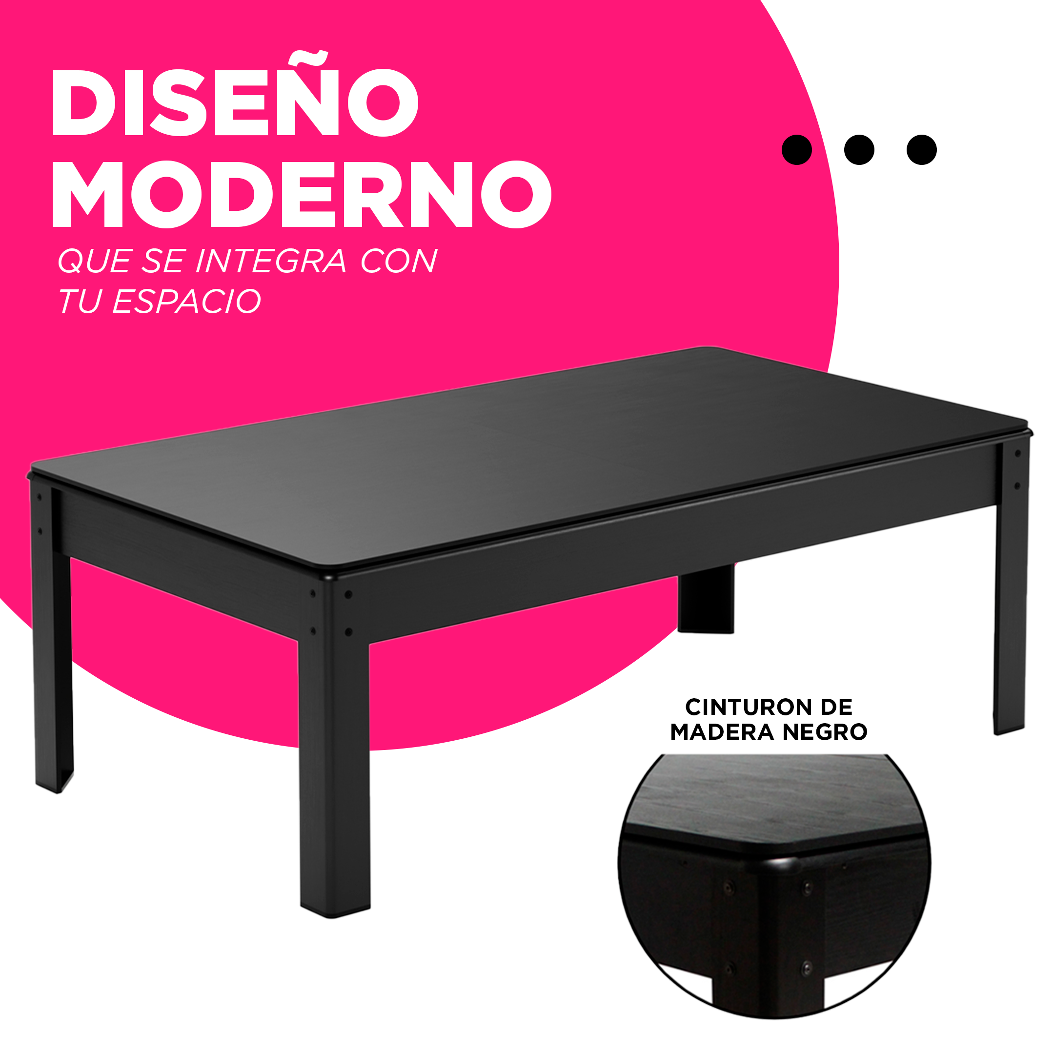 Mesa De Billar Pool Pro Panel Verde Convertible En Comedor Negro