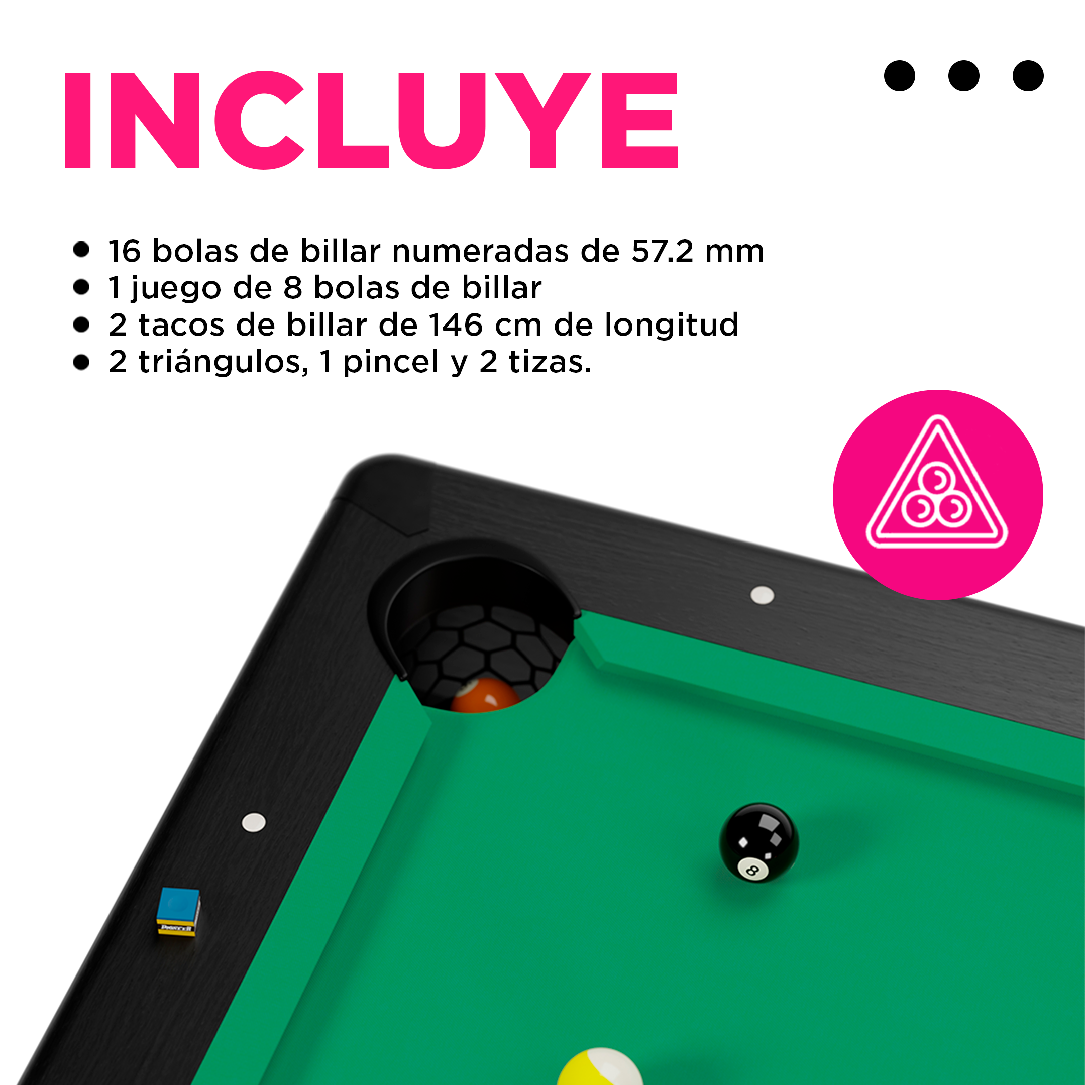 Mesa De Billar Pool Pro Panel Verde Convertible En Comedor Negro