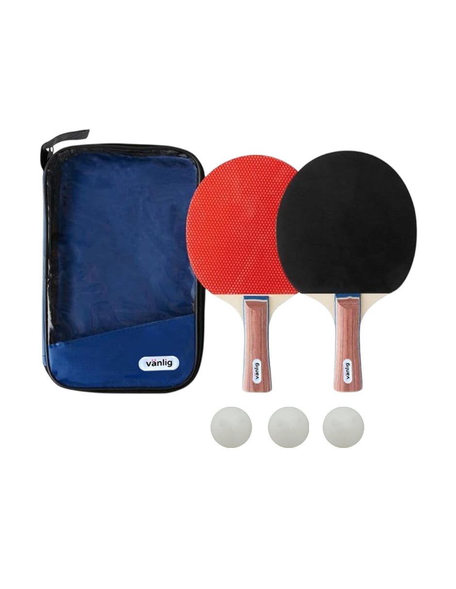 Kit de Ping Pong Talos Vanlig con 2 Raquetas de Madera, 3 Pelotas y Estuche Protector