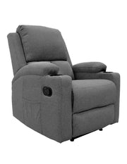 Sillón Reposet Reclinable Manual Toscano Gris Oscuro Tapizado en Tela de Poliéster