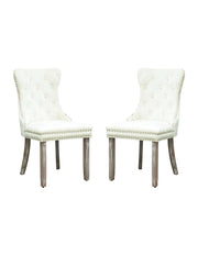 Set de Silla para Comedor o Tocador Palma Vanlig - Tapizado Confort Crema con Diseño Nórdico