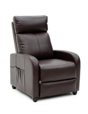 Sillon Reposet Reclinable Pushback Con Masaje Torino Café Vinipiel