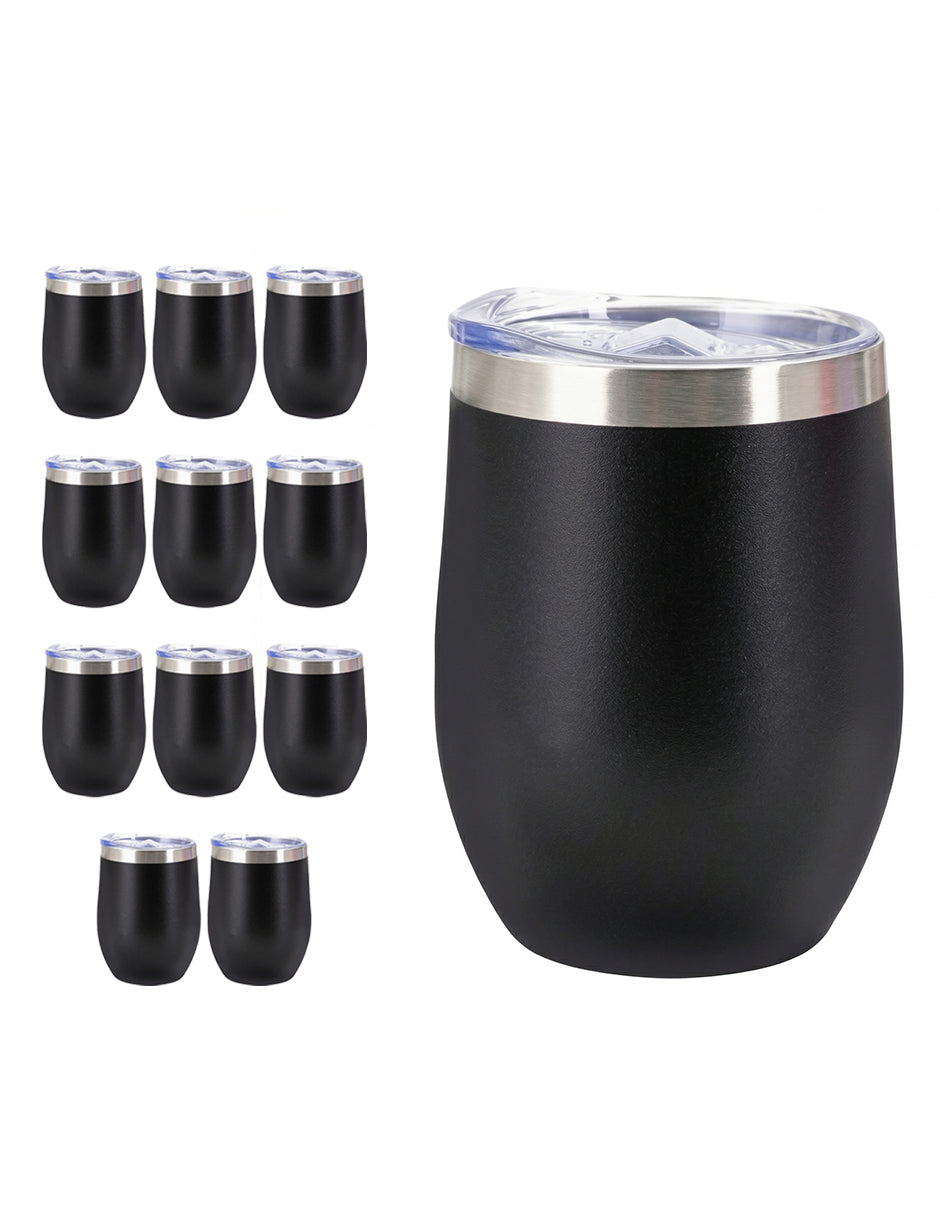 Set de 50 Vasos Térmicos Tipo Copa Huevo Kopp 12oz Negro