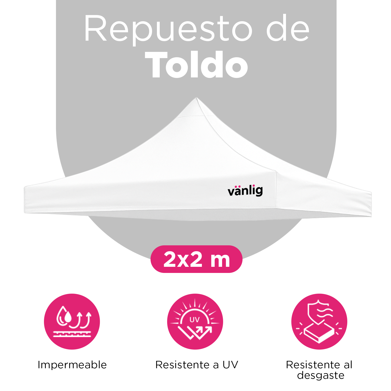 Lona Para Toldo 2x2 Blanco