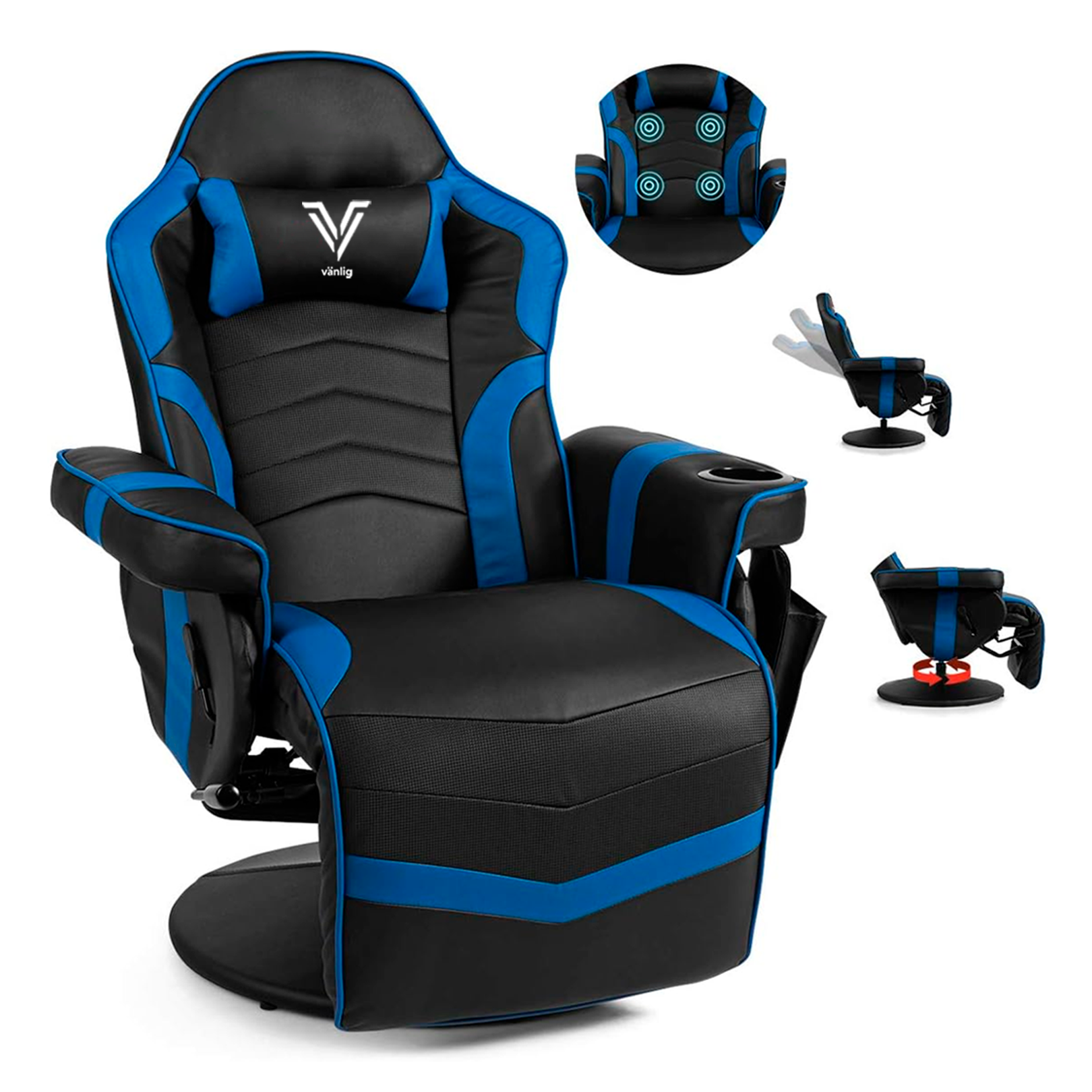 Sillón Gamer Eléctrico con Masaje Titan Azul