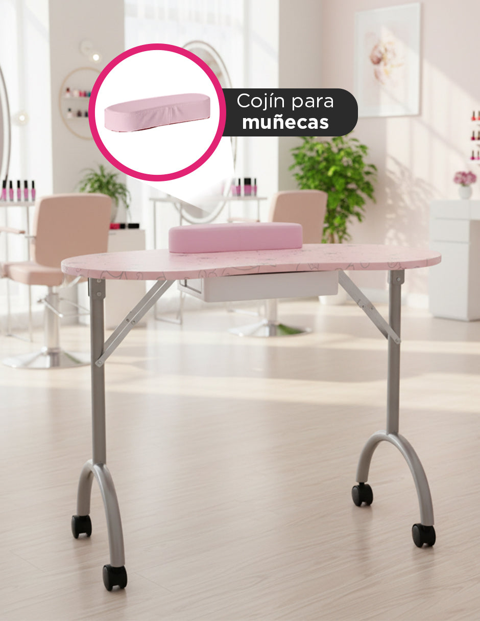 Mesa Para Uñas Baku Rosa