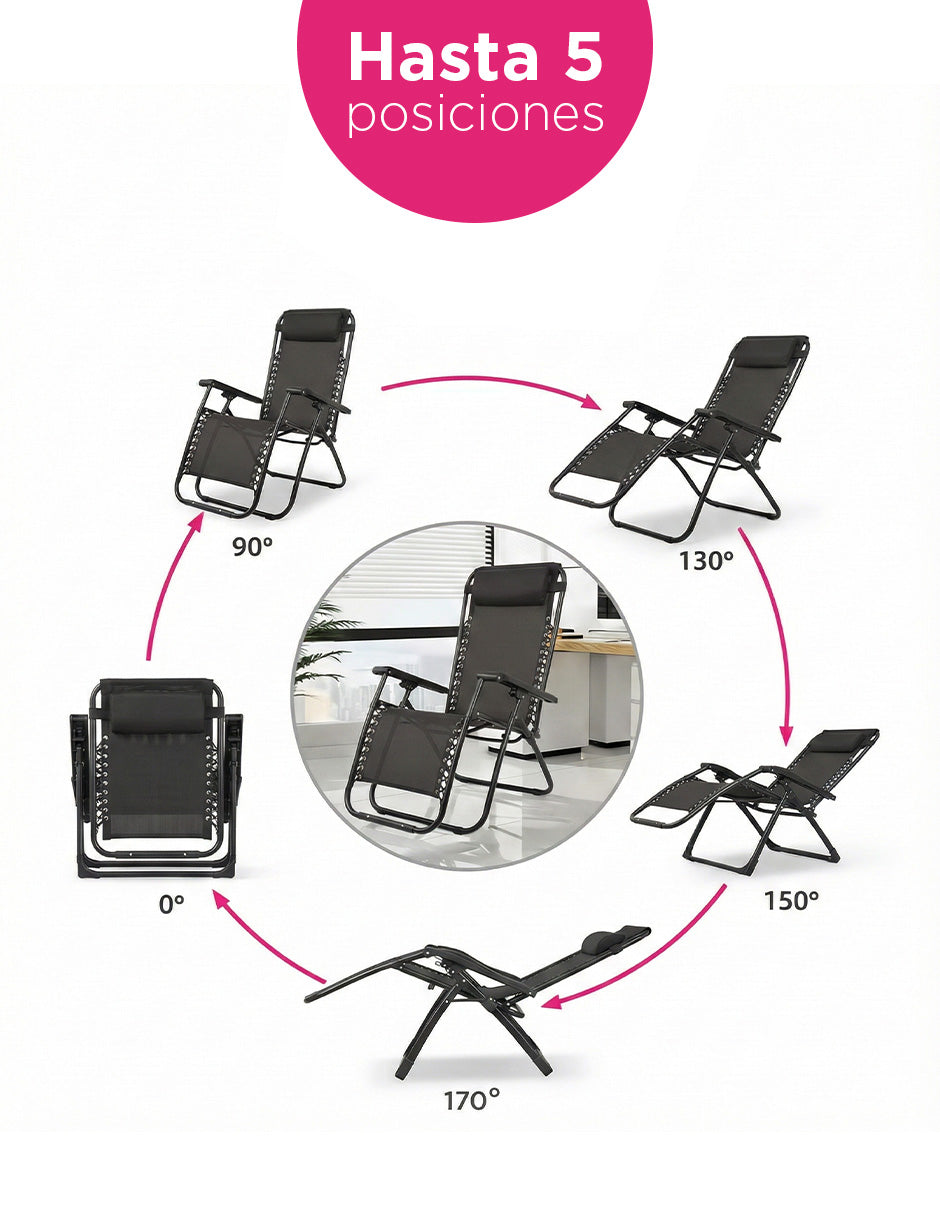 Par Sillas Camastros LTDC001 Negro