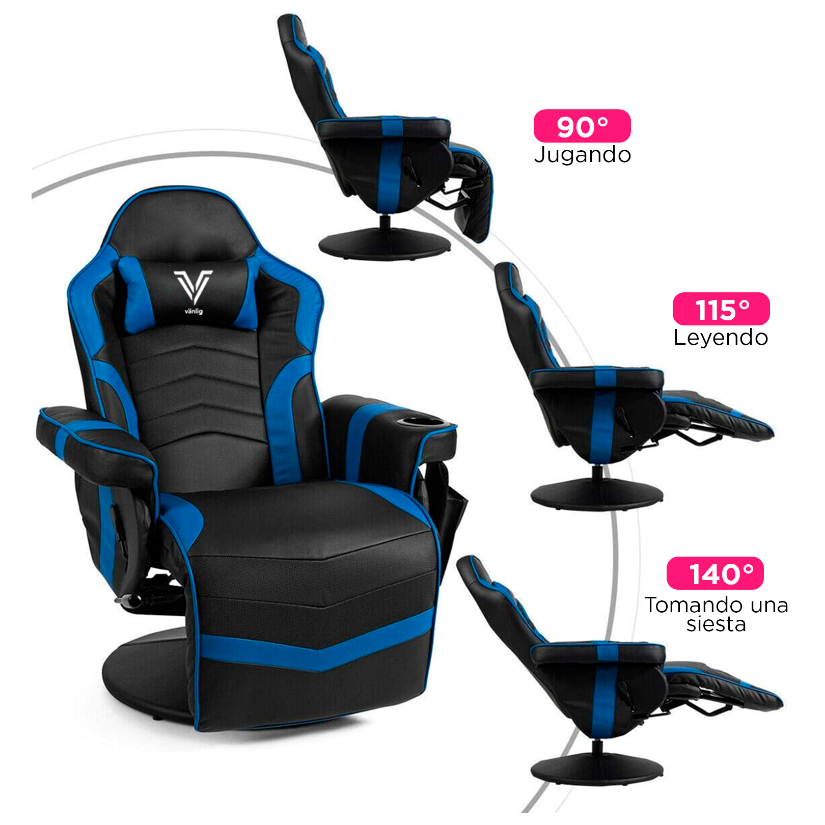 Sillón Gamer Eléctrico con Masaje Titan Azul