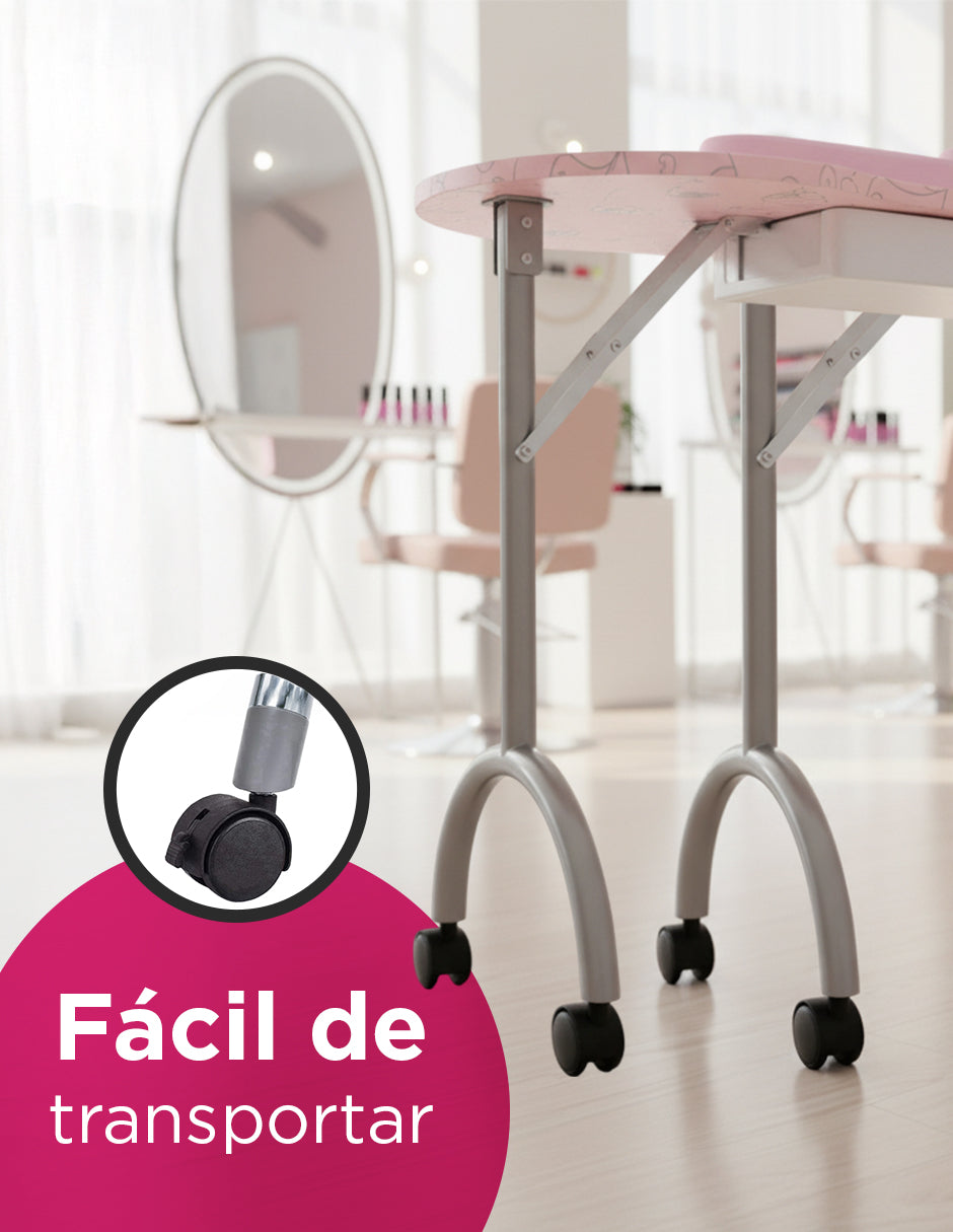 Mesa Para Uñas Baku Rosa