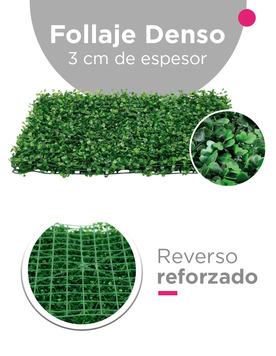 Muro Verde Follaje Artificial Sintético Pared 60 X 40 Cm (10 Piezas).