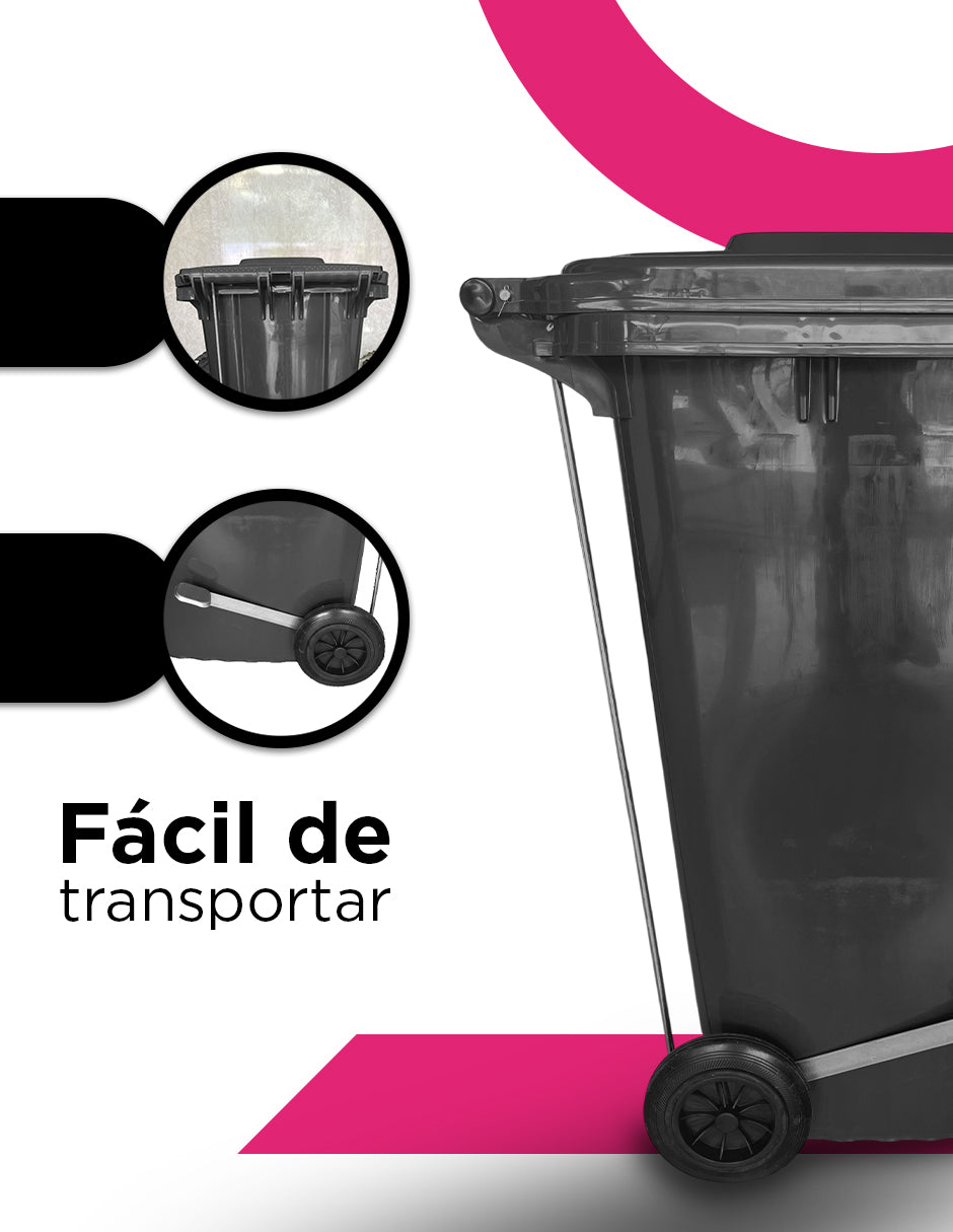 Contenedor De Basura 240L Negro