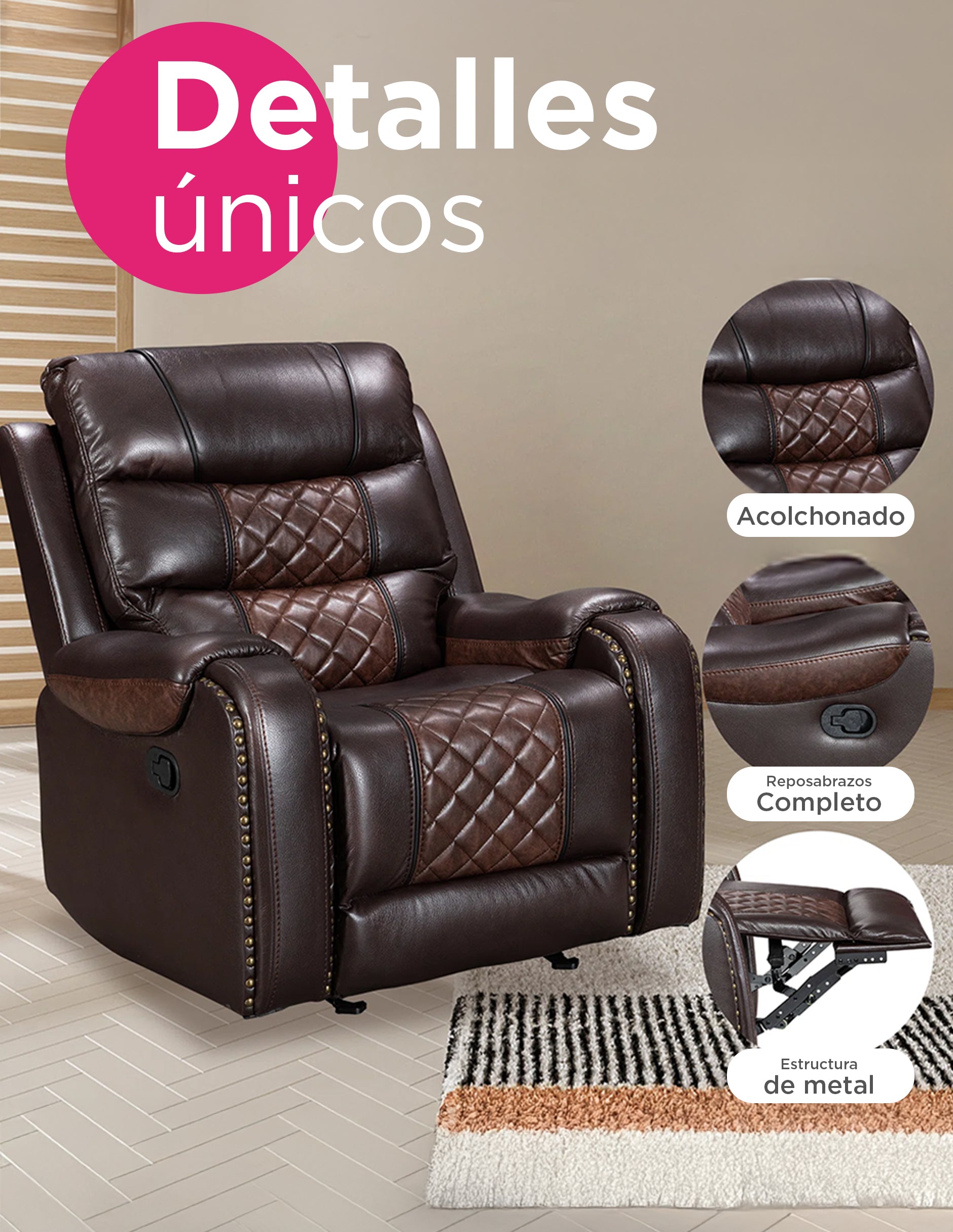 Sillon Reposet Reclinable  Manual Hamelin Café