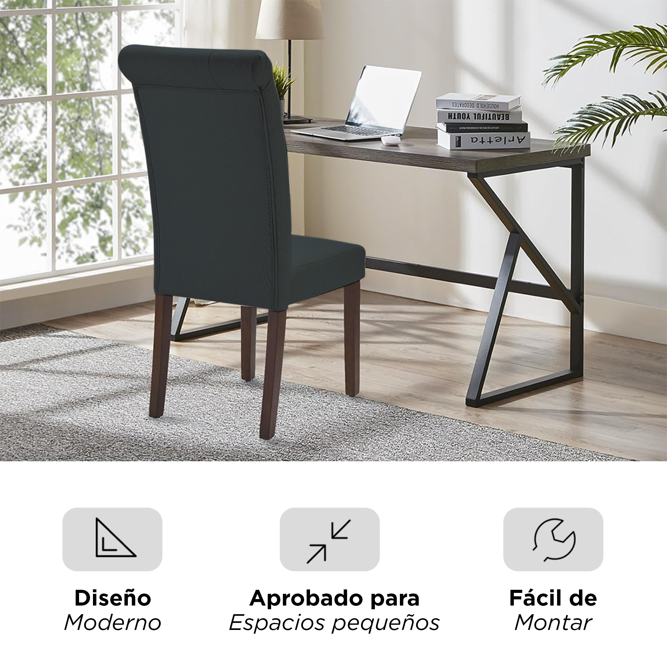 Set de Sillas de Comedor Toledo Negro (Par)