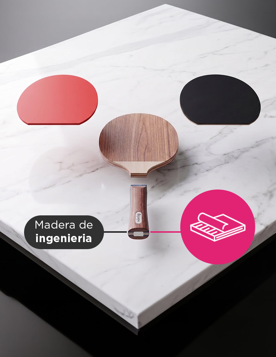 Kit de Ping Pong Talos Vanlig con 2 Raquetas de Madera, 3 Pelotas y Estuche Protector