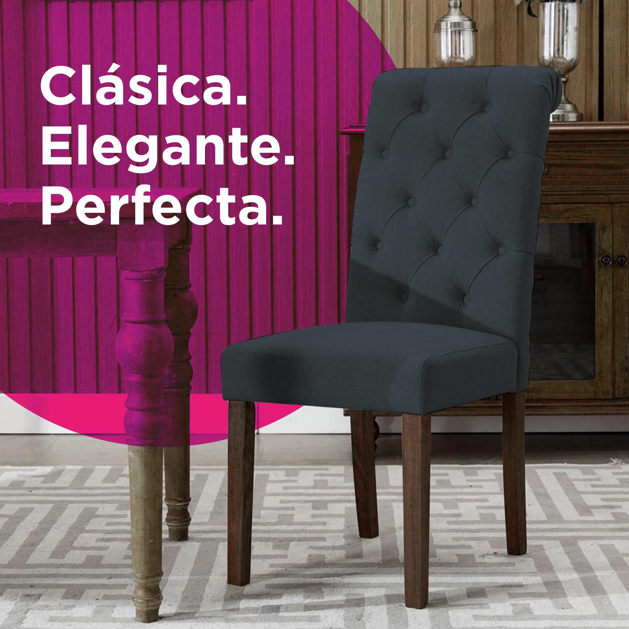 Set de Sillas de Comedor Toledo Negro (Par)