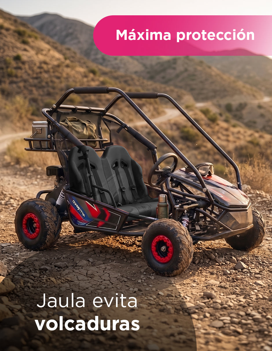 Go Kart a Gasolina de Dos Asientos Dakar Rojo - Carrito Todo Terreno Off-Road