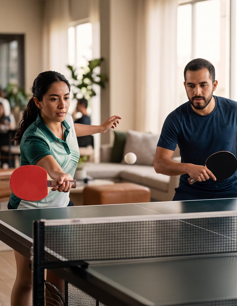 Kit de Ping Pong Talos Vanlig con 2 Raquetas de Madera, 3 Pelotas y Estuche Protector