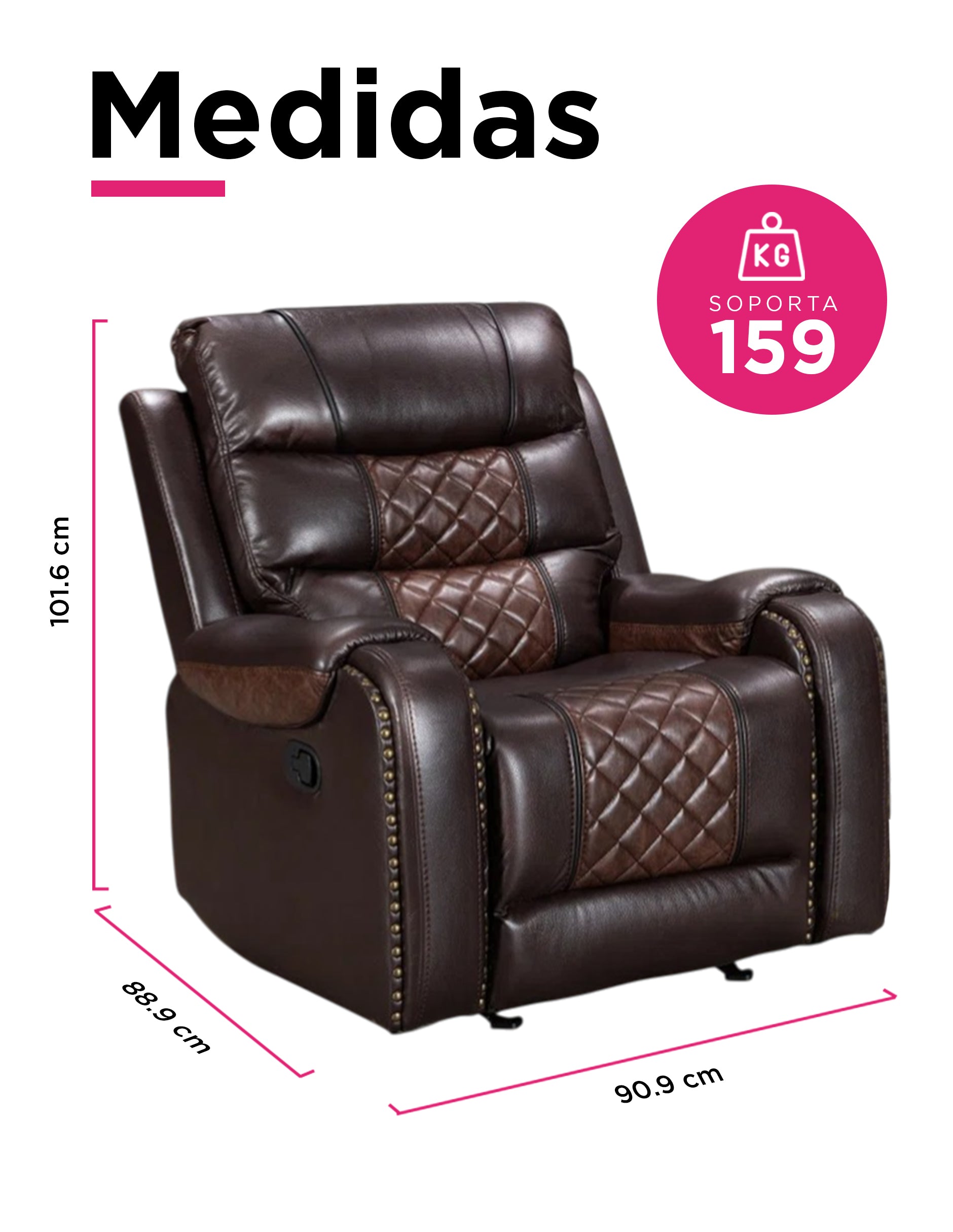 Sillon Reposet Reclinable  Manual Hamelin Café