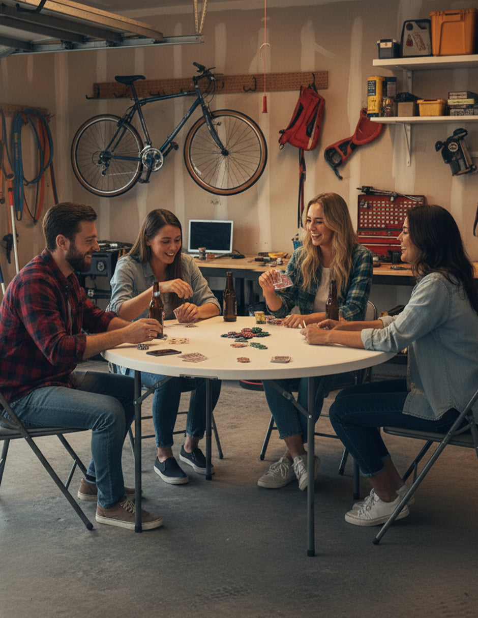 Mesa Plegable Redonda  122 Cm Diametro