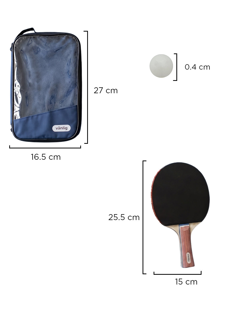 Kit de Ping Pong Talos Vanlig con 2 Raquetas de Madera, 3 Pelotas y Estuche Protector