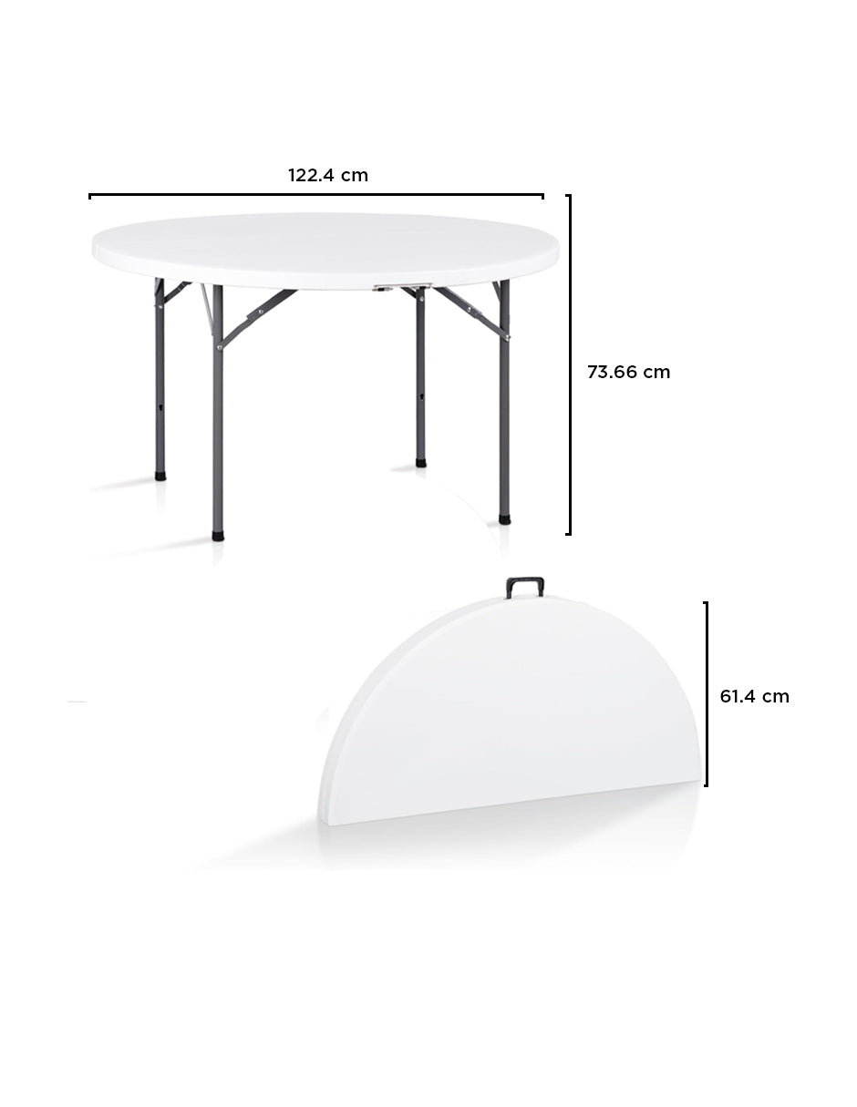 Mesa Plegable Redonda  122 Cm Diametro