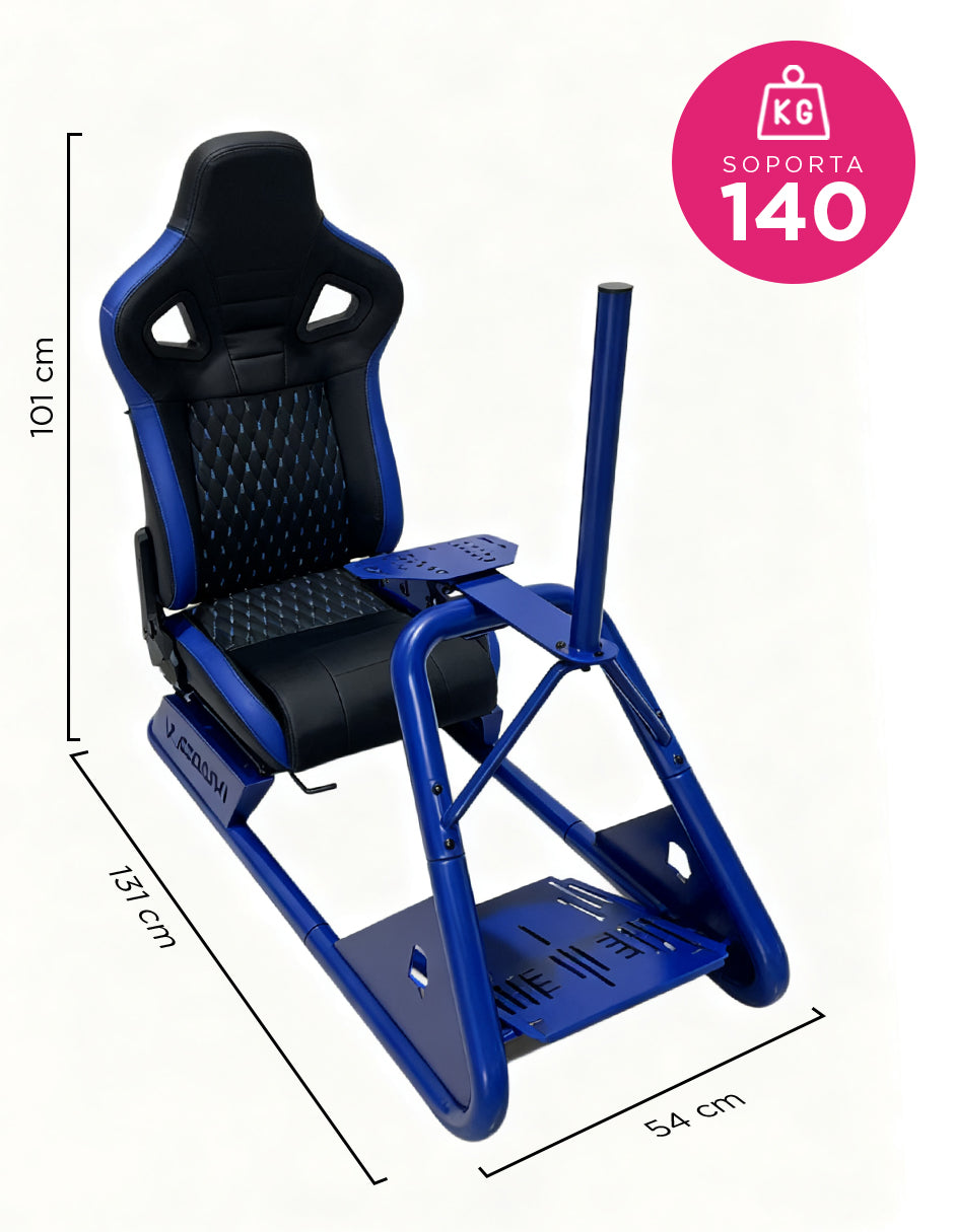 Simulador Gamer Carreras Asiento Racing Reclinable Apolo Azul Vanlig