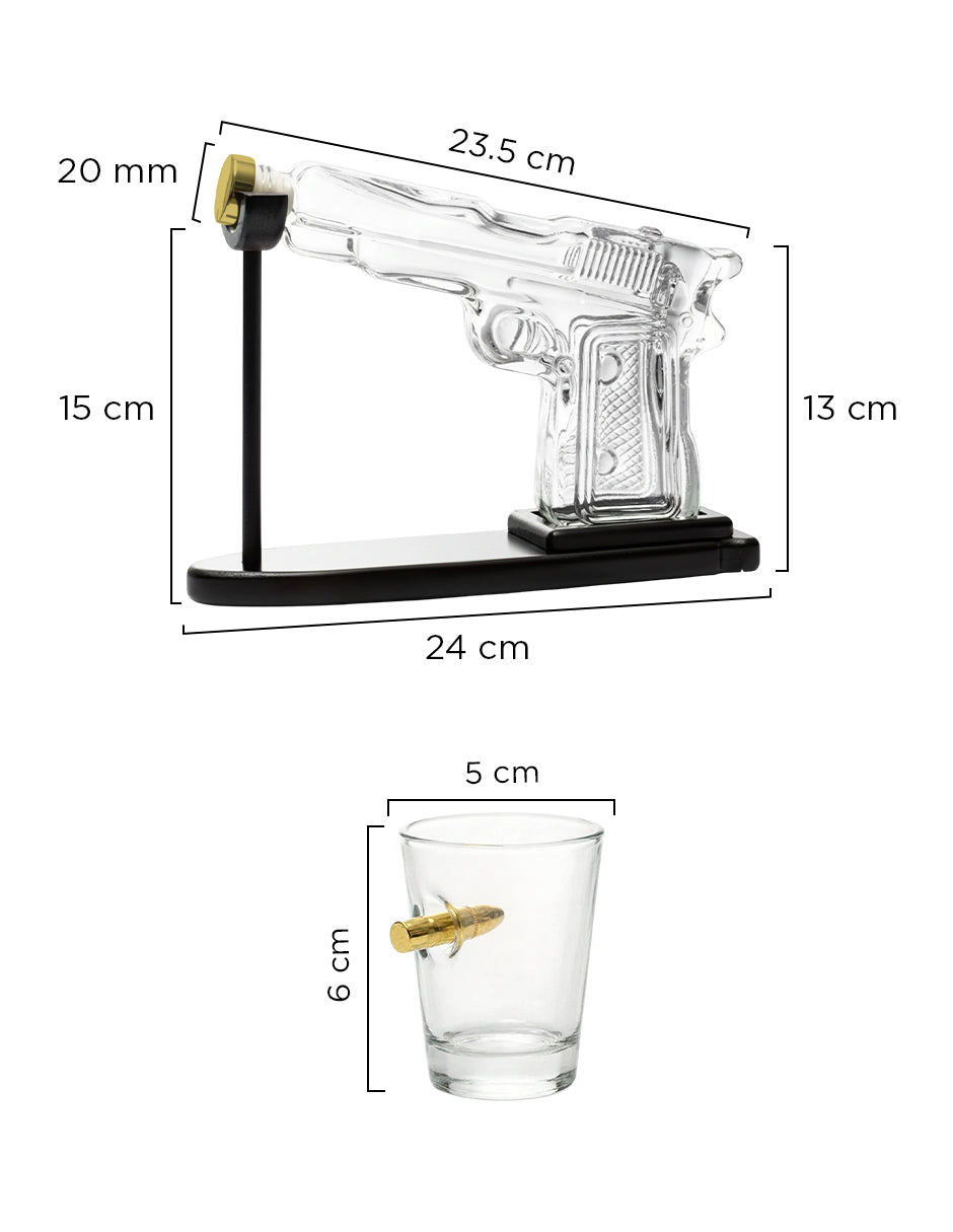 Decantador Signature Edition: Brent Revolver & Grenade Glasses