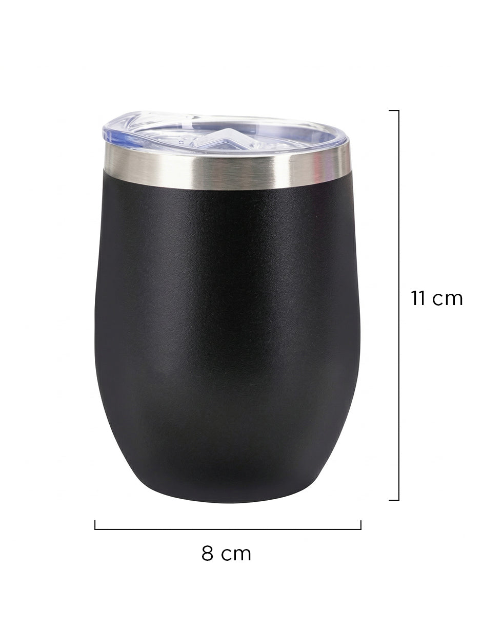Set de 50 Vasos Térmicos Tipo Copa Huevo Kopp 12oz Negro
