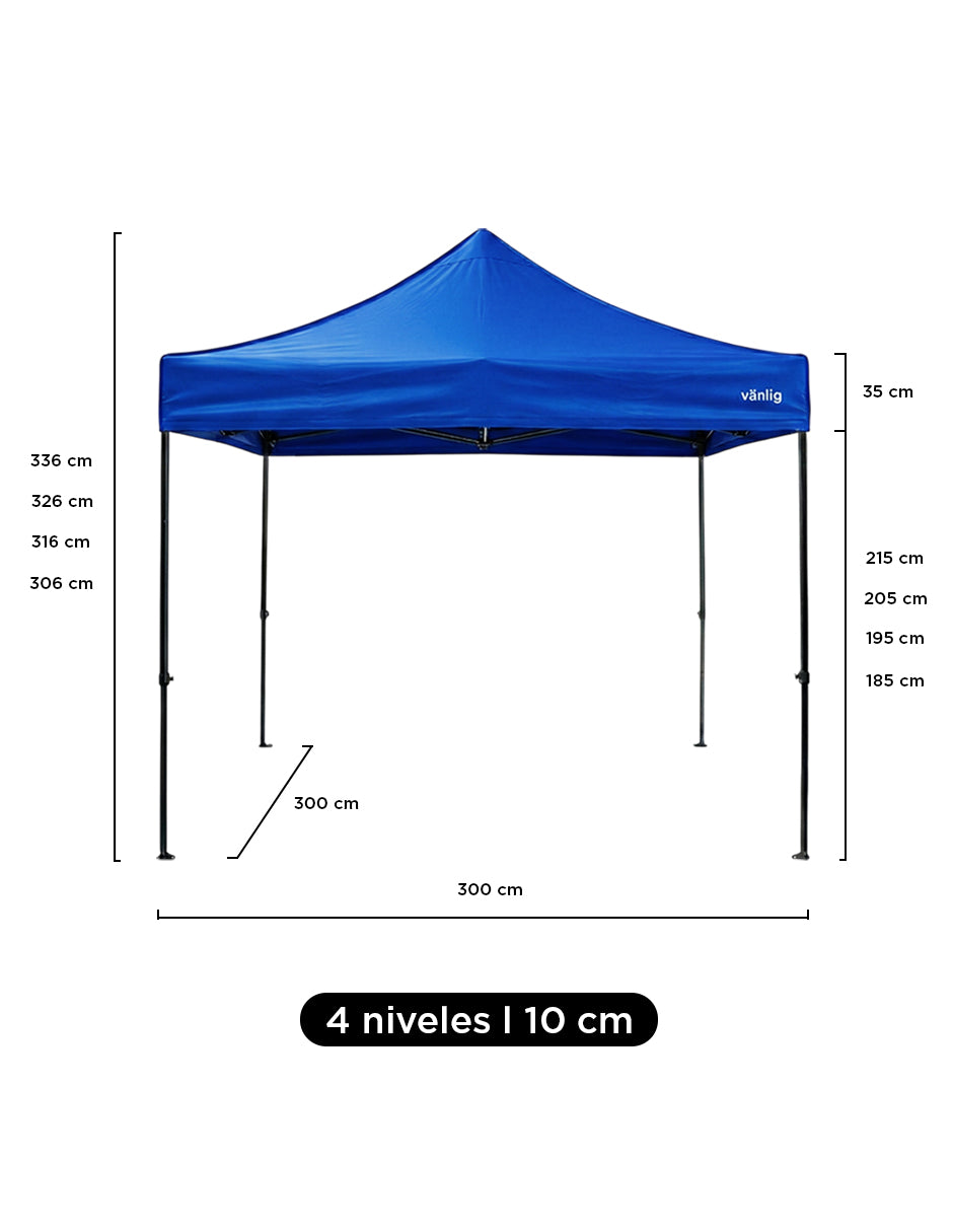 Toldo 3X3 Super Reforzado Hexagonal Azul