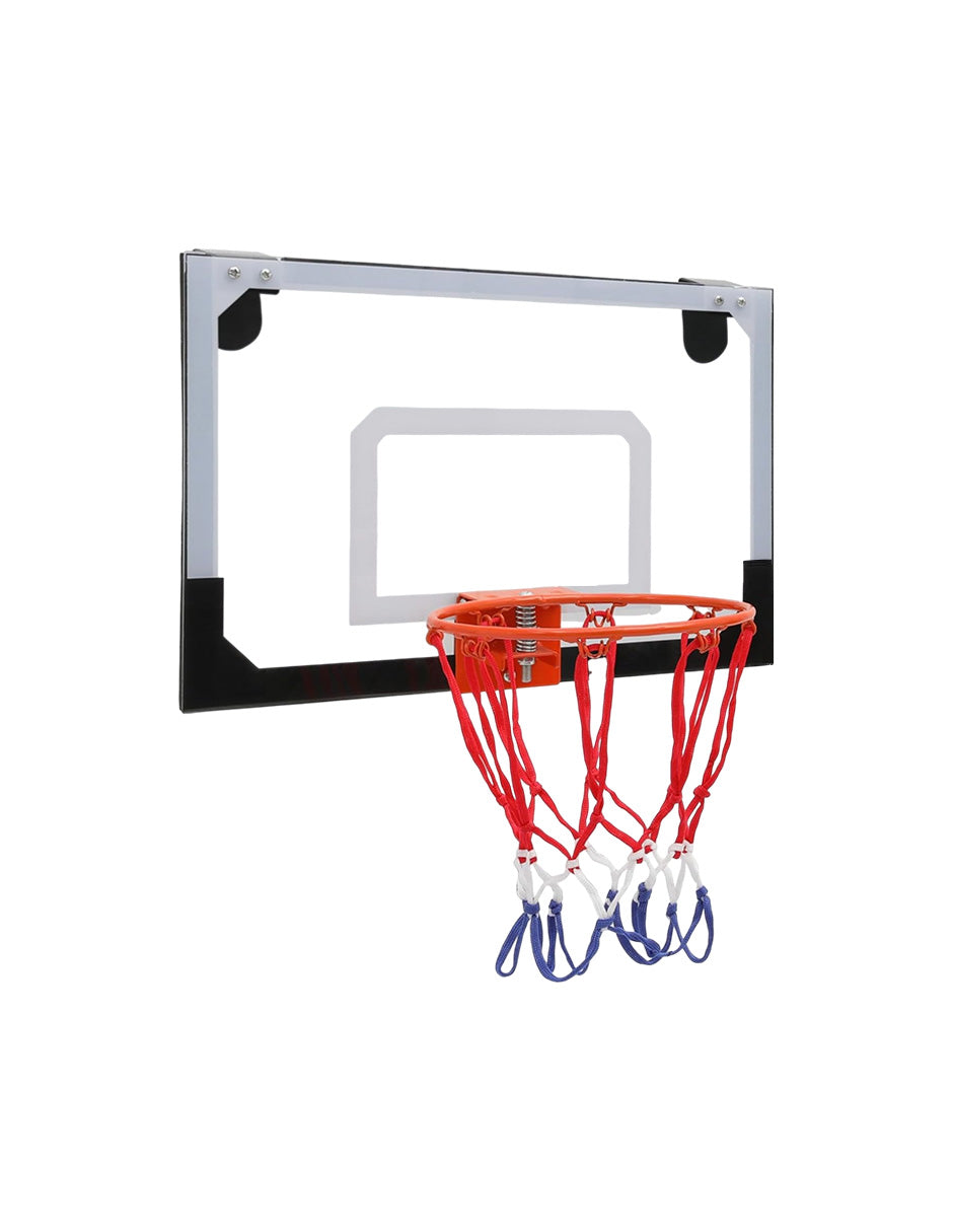 Mini Canasta de Basquetbol para Puerta y Pared Vänlig S-R2 - Tablero de Policarbonato 45x30 cm con Aro de Resorte