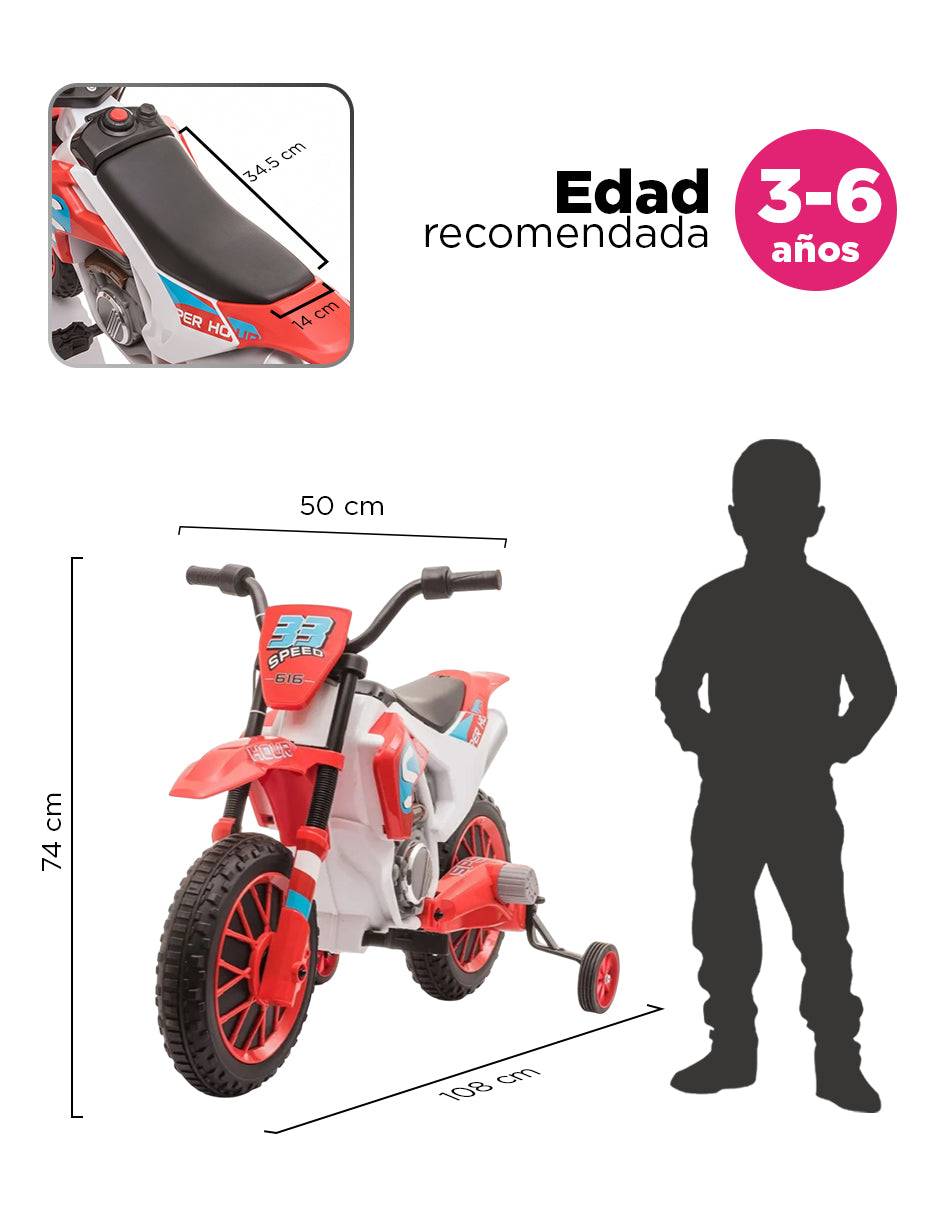 Moto Eléctrica Infantil Montable Nova 6V Vanlig Roja