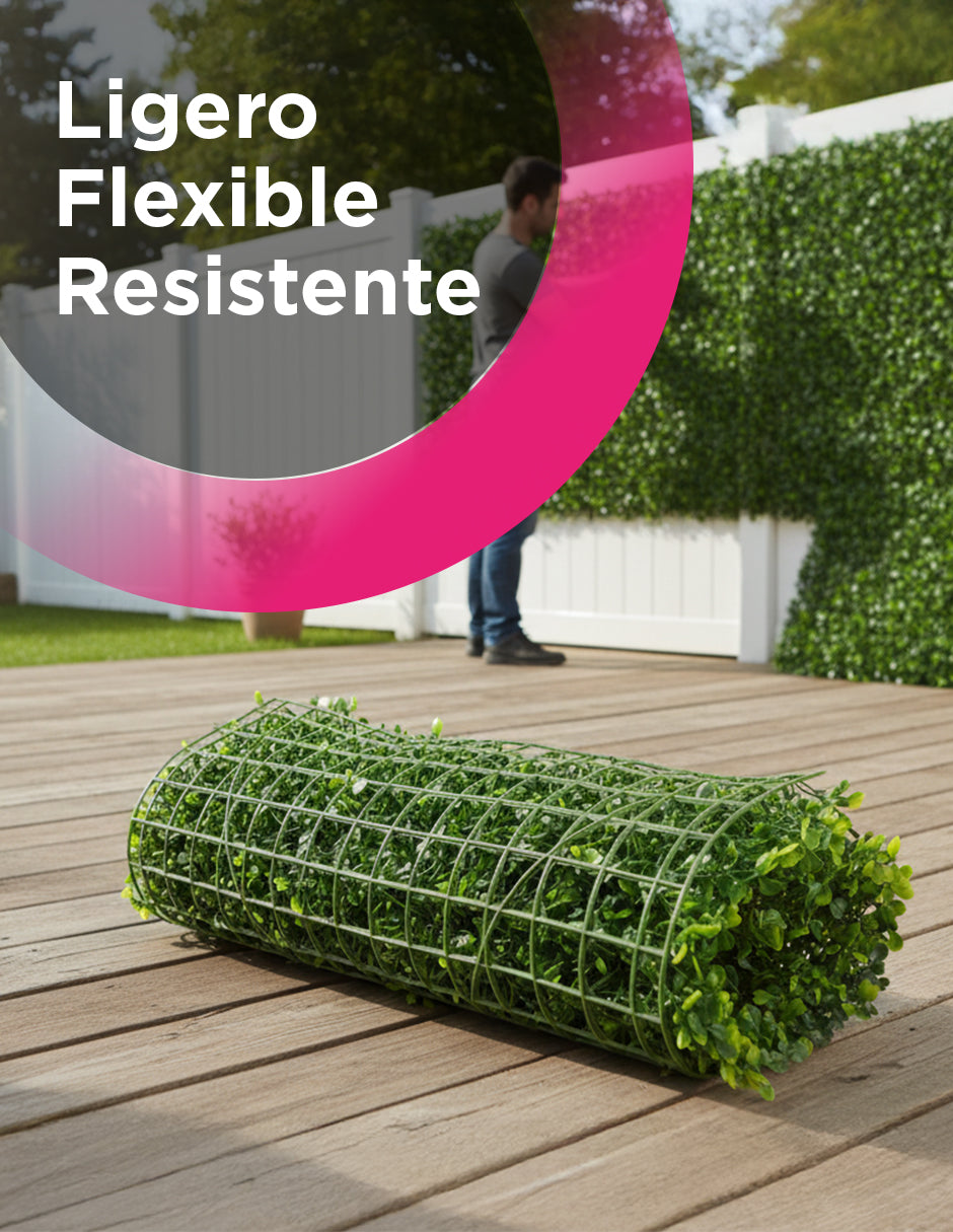 Muro Verde Follaje Artificial Sintético Pared 60 X 40 Cm (5 Piezas)