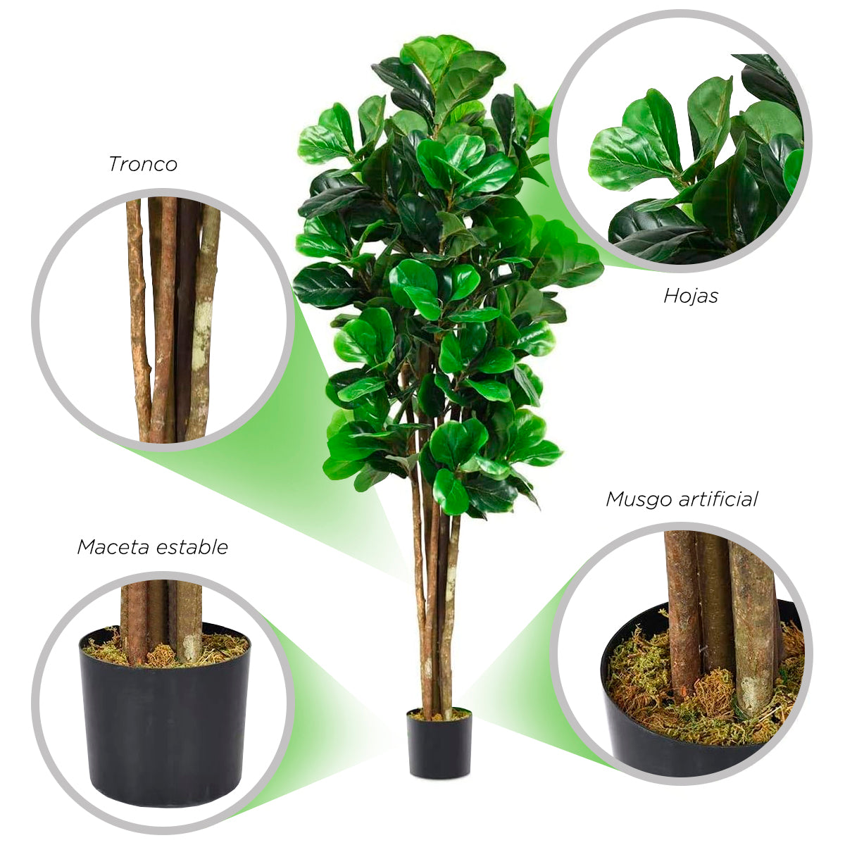 Planta artificial higuera con maceta 1.5 m